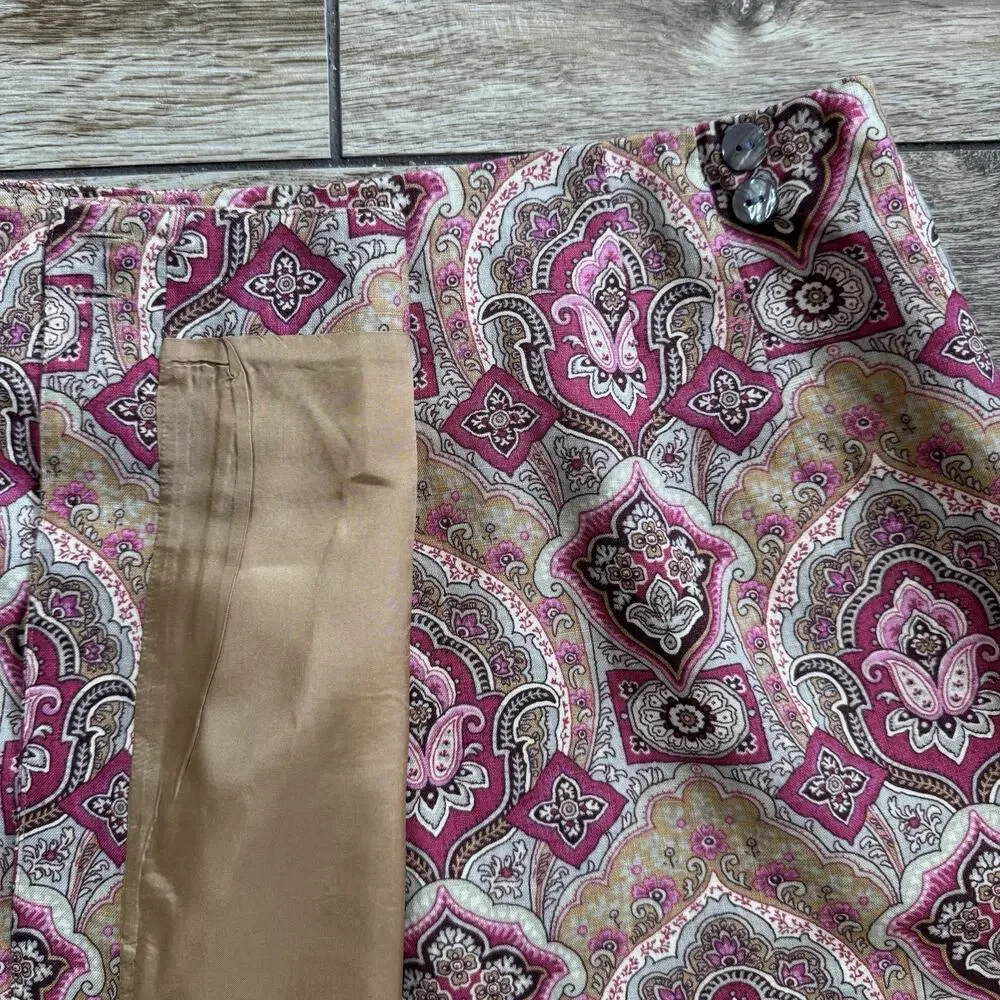 Charter Club Paisley Linen Wrap Skirt Size 12